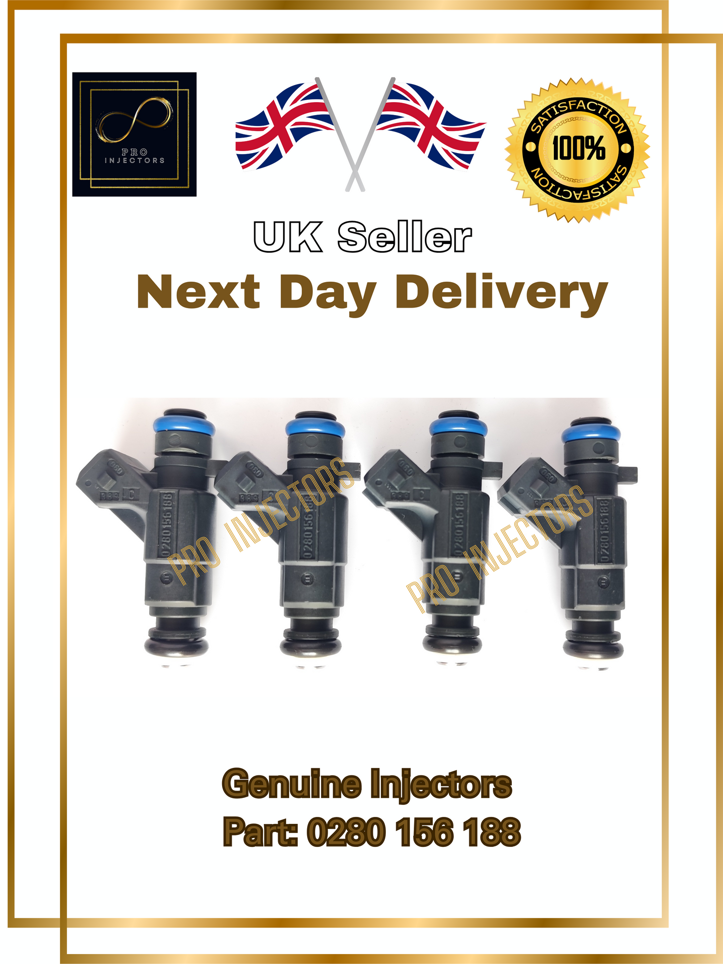 1 x Genuine Honda OEM fuel injector for Honda Jazz L13A1 0280 156 188 1.4 I-DSI MK2