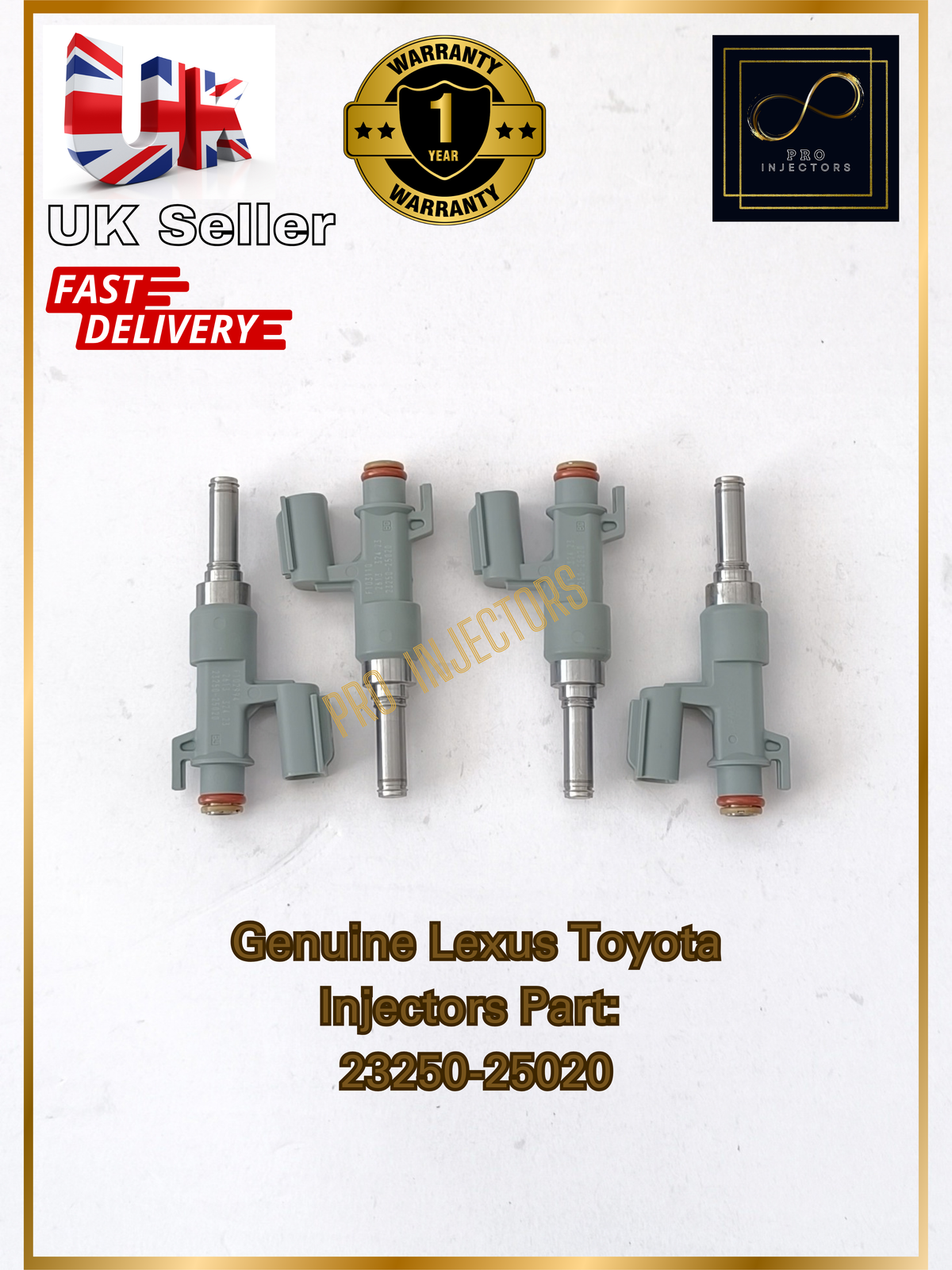 4 Genuine DENSO OEM Fuel injectors + Rail For TOYOTA LEXUS 2.5L HYBRID PART 23250-25020