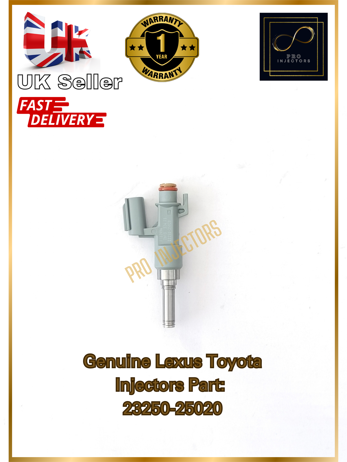 4 Genuine DENSO OEM Fuel injectors + Rail For TOYOTA LEXUS 2.5L HYBRID PART 23250-25020