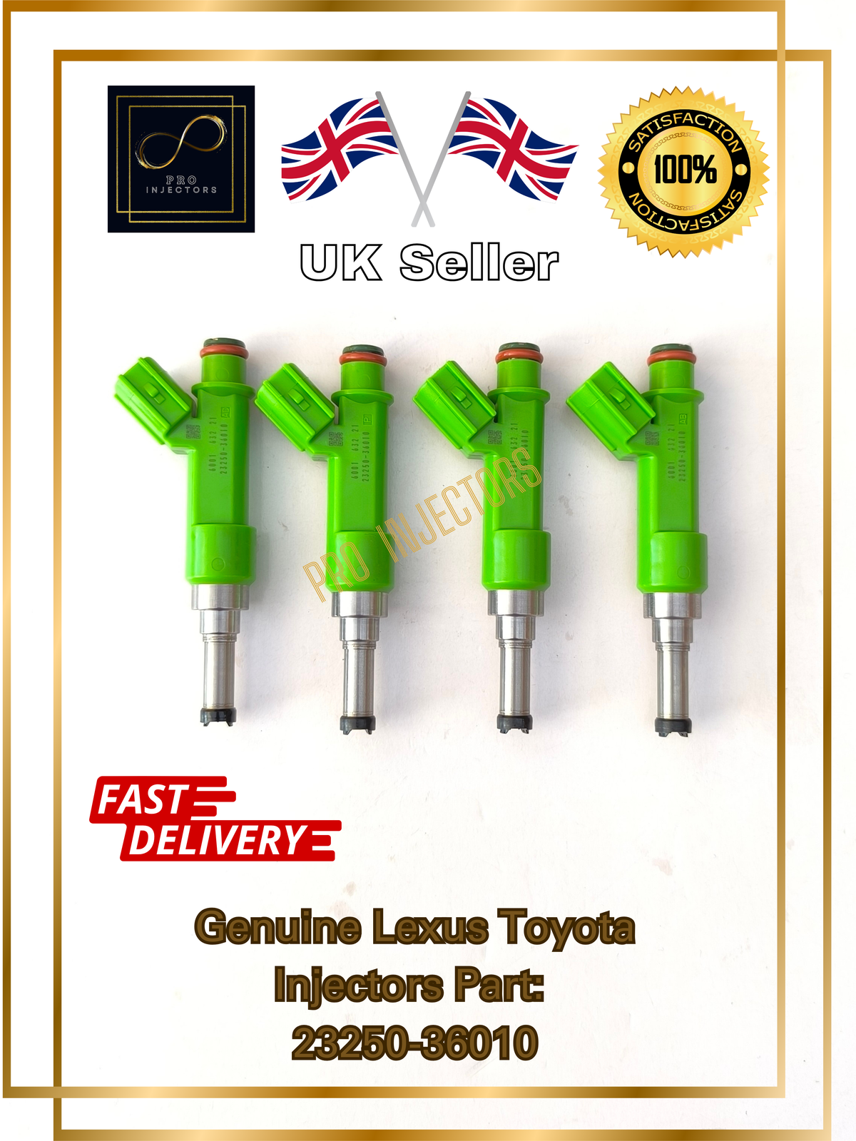 4 Genuine DENSO OEM Fuel injectors + Rail For TOYOTA LEXUS 2.5L HYBRID PART 23250-36010