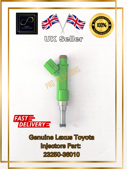 4 Genuine DENSO OEM Fuel injectors + Rail For TOYOTA LEXUS 2.5L HYBRID PART 23250-36010