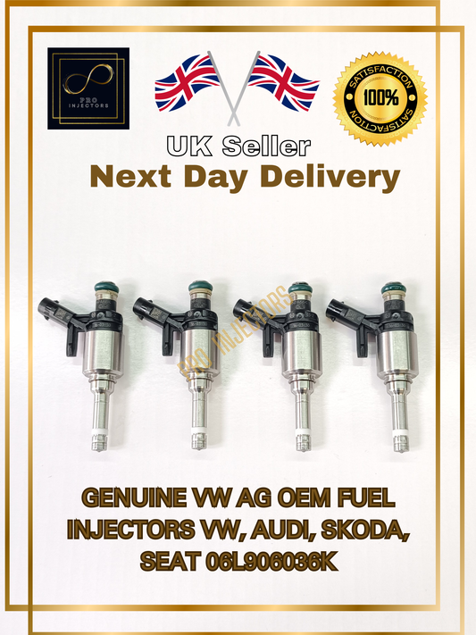 4x GENUINE VW AG OEM FUEL INJECTORS VW, AUDI, SKODA, SEAT 06L906036K