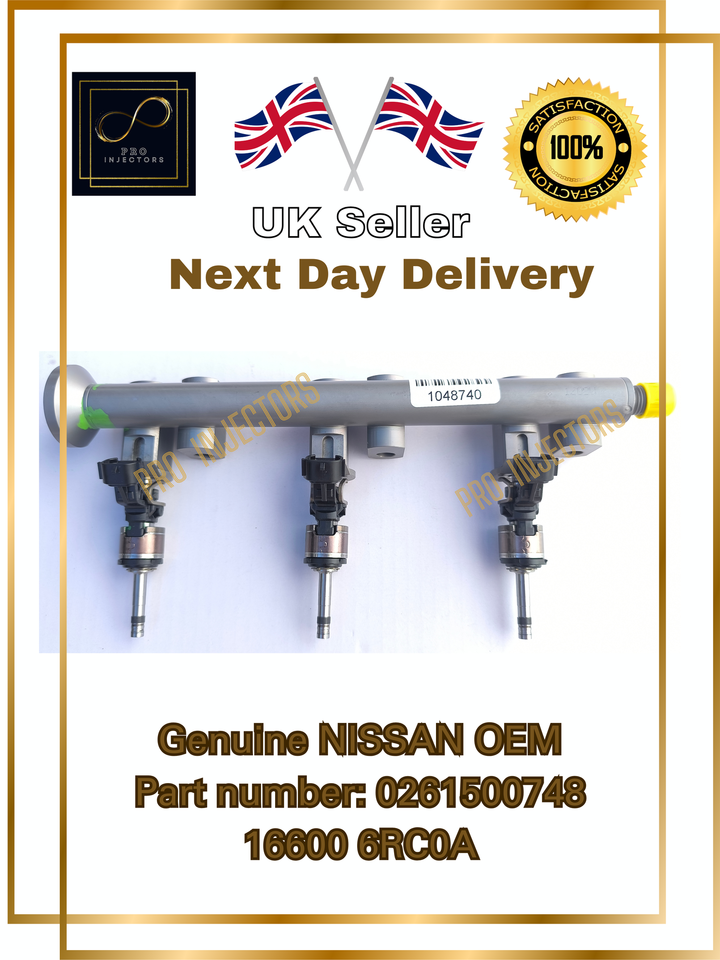 3 x Genuine Nissan OEM fuel injectors + Rail Nissan Qashqai 1.5 0261500748 16600 6RC0A