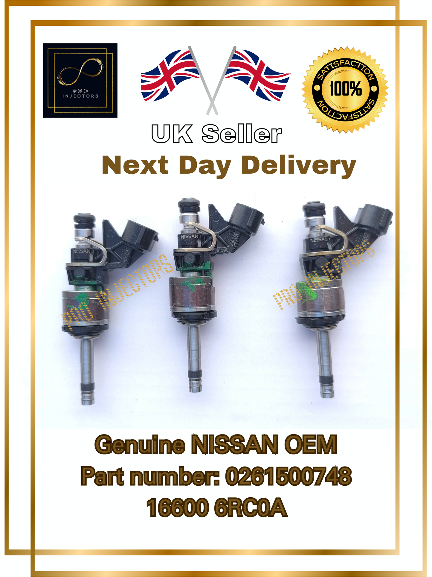 3 x Genuine Nissan OEM fuel injectors + Rail Nissan Qashqai 1.5 0261500748 16600 6RC0A