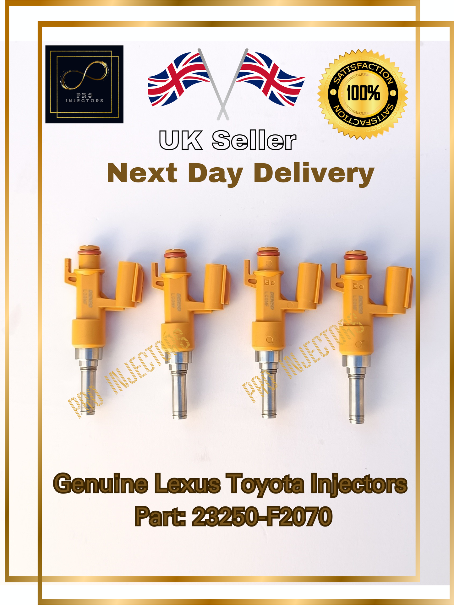 4 Genuine DENSO OEM Fuel injectors + Rail For TOYOTA LEXUS 2.0L HYBRID PART 23250-F2070