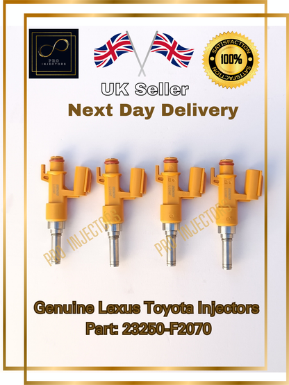 4 Genuine DENSO OEM Fuel injectors + Rail For TOYOTA LEXUS 2.0L HYBRID PART 23250-F2070