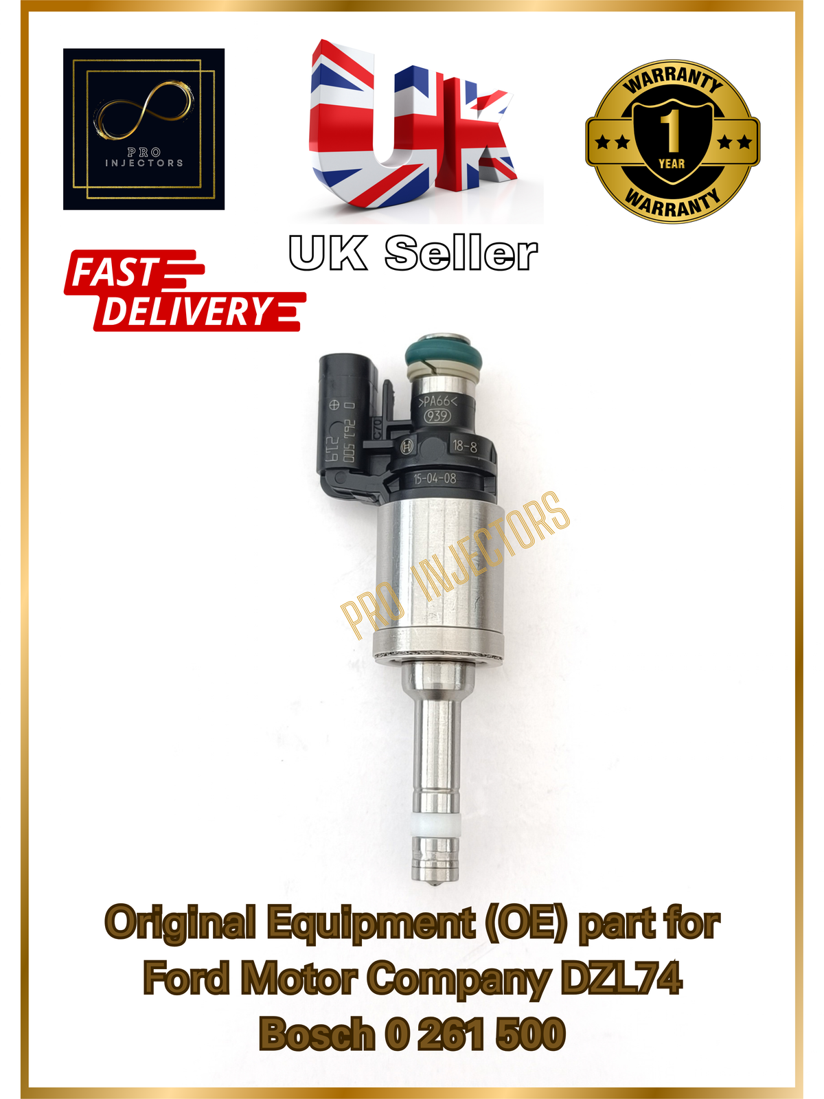 1x GENUINE OE FoMoCo FUEL INJECTOR for FORD Focus, Fiesta, C-MAX 1.0L EcoBoost  DZL74
