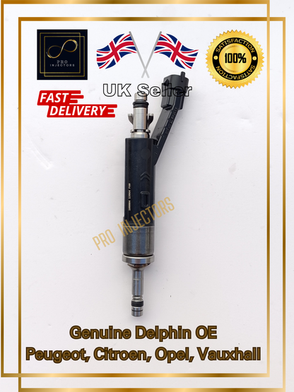 3x GENUINE Delphi OE injectors + Rail for DS, Peugeot, Citroen, Vauxhall 1.2L part number: 9822715980