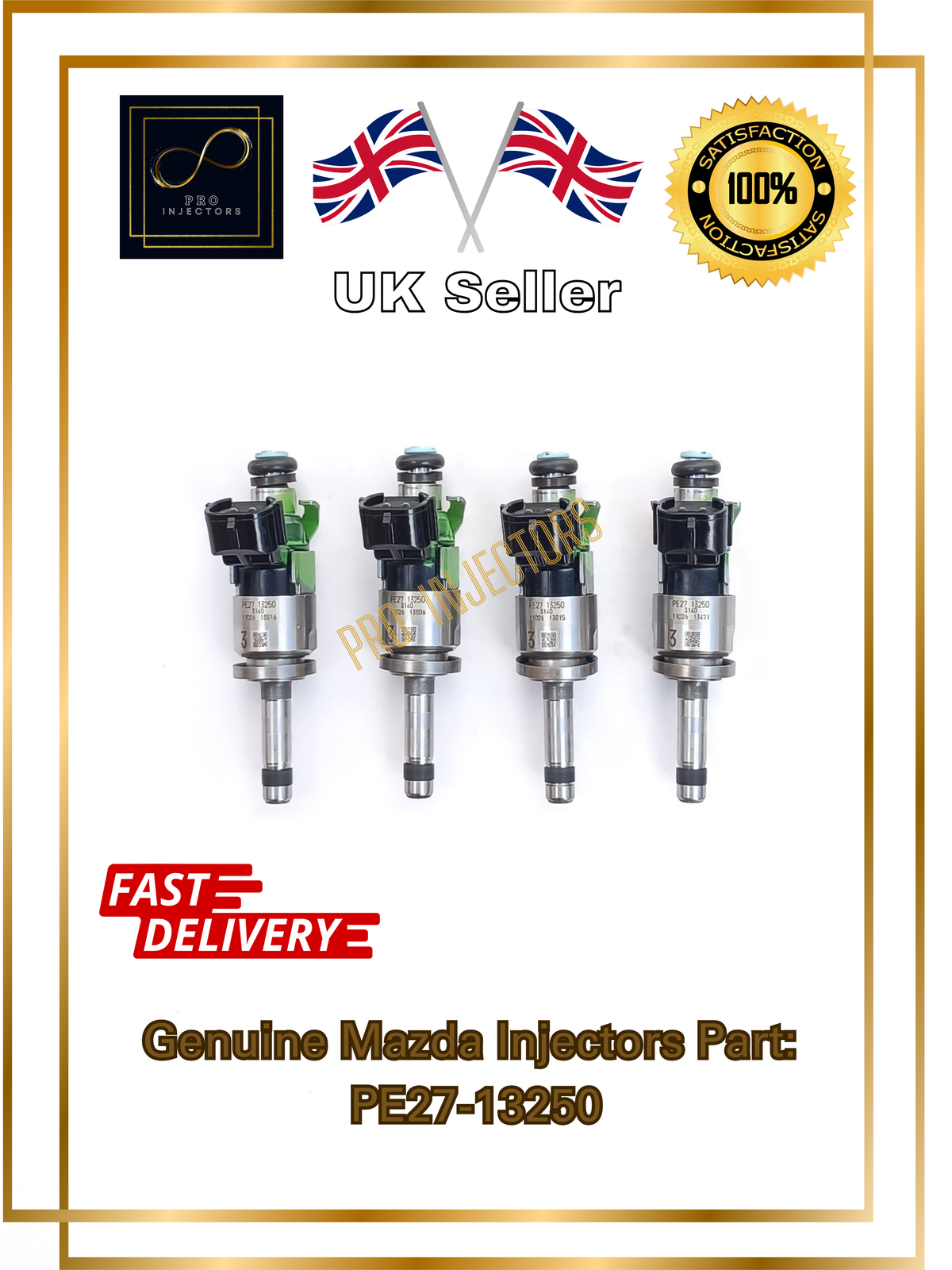Set of 4 Genuine OEM Mazda Fuel injectors + RAIL 2.0L Skyactiv Mazda 3, Mazda 6, CX-3, CX-5, CX-30, and MX-5