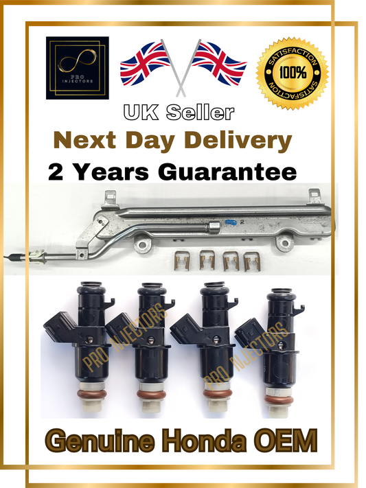 Set of 4 Genuine OEM Honda Fuel injectors +Rail Honda Jazz Civic 1.2L & 1.3L & 1.4L I-VTEC