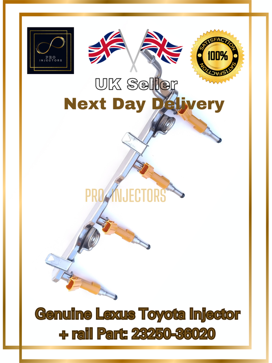 4 Genuine DENSO OEM Fuel injectors + Rail For TOYOTA LEXUS 2.5L HYBRID PART 23250-36020